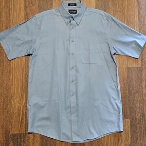 VINTAGE ROUNDTREE &YORKE mens short sleeve dress shirt SIZE 16 COLOR BLUE LM16